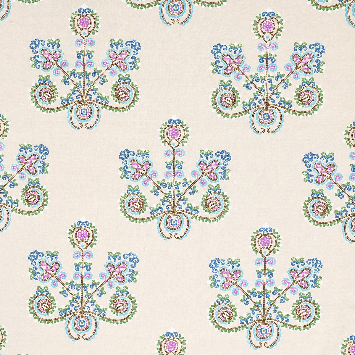 SCHUMACHER ESTRELLA EMBROIDERY JEWEL FABRIC | Atlanta Fabrics
