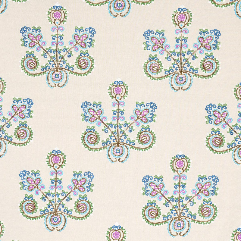 SCHUMACHER ESTRELLA EMBROIDERY JEWEL FABRIC | Atlanta Fabrics