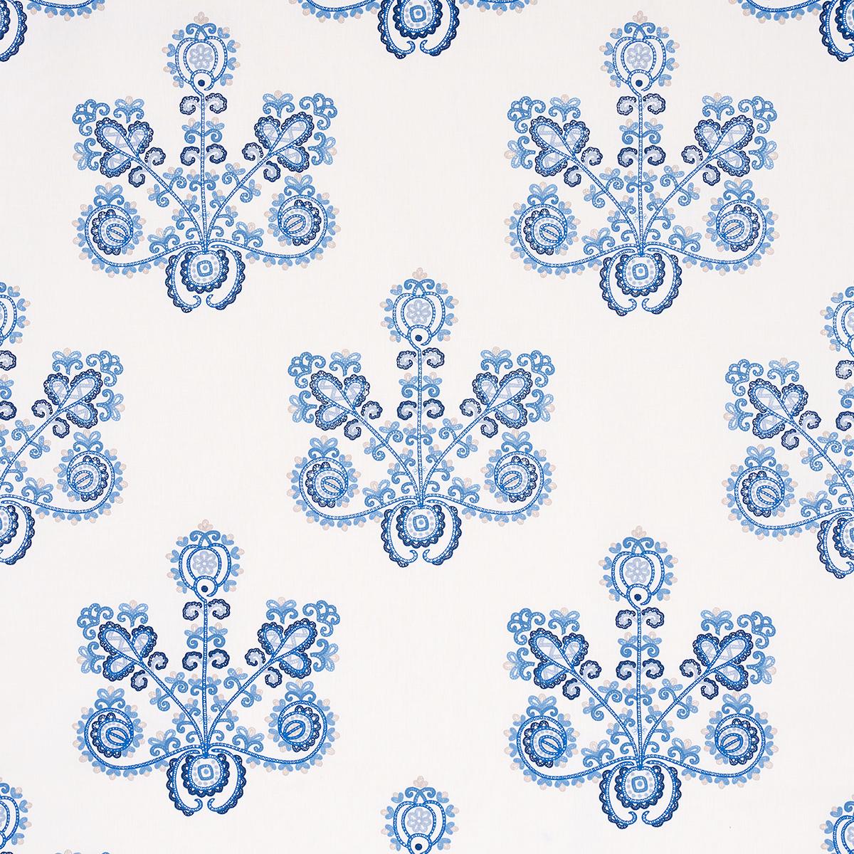 SCHUMACHER ESTRELLA EMBROIDERY PORCELAIN FABRIC | Atlanta Fabrics