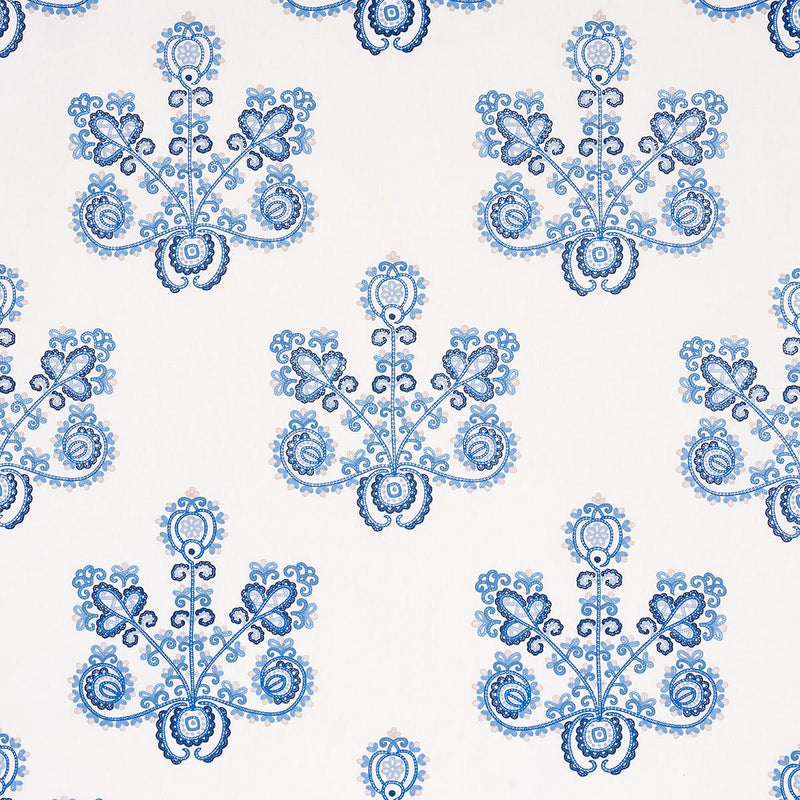 SCHUMACHER ESTRELLA EMBROIDERY PORCELAIN FABRIC | Atlanta Fabrics