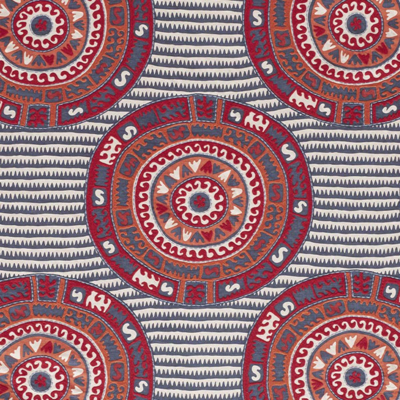 SCHUMACHER CORFU NAVY MULTI FABRIC | Atlanta Fabrics