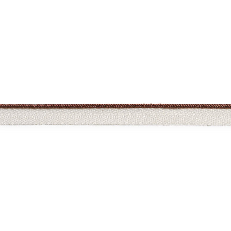 Schumacher GUSTAVE SILK LIP CORD NARROW BROWN Trim | Atlanta Fabrics
