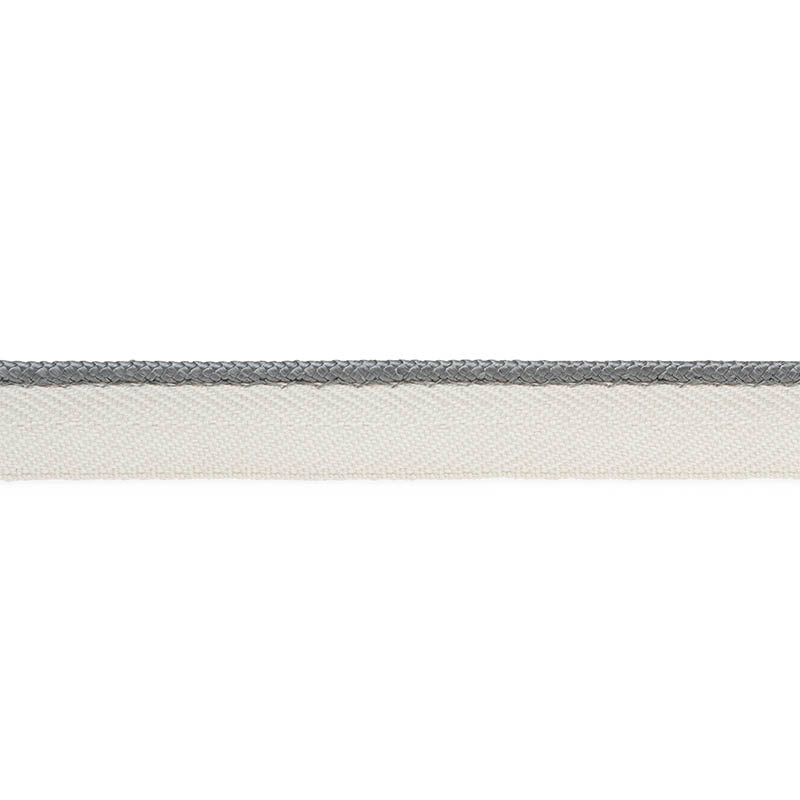 Schumacher GUSTAVE SILK LIP CORD NARROW GREY Trim | Atlanta Fabrics