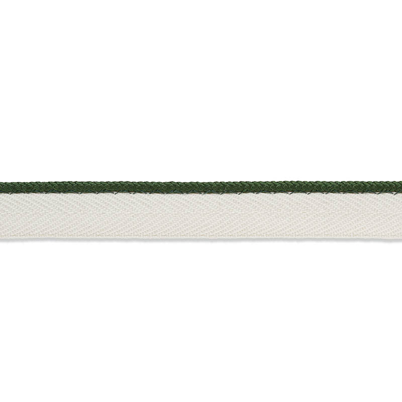 Schumacher GUSTAVE SILK LIP CORD NARROW EMERALD Trim | Atlanta Fabrics
