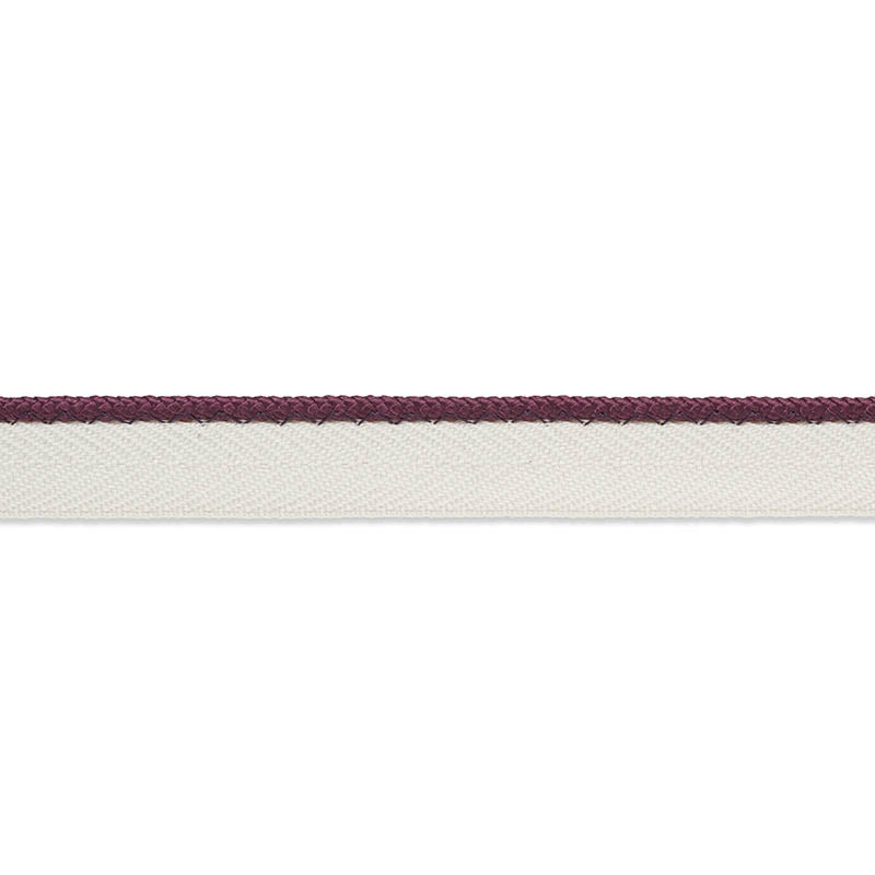 Schumacher GUSTAVE SILK LIP CORD NARROW EGGPLANT Trim | Atlanta Fabrics