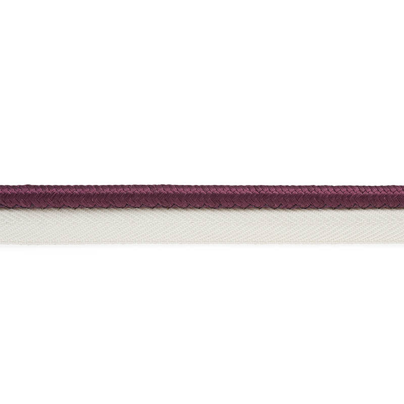 Schumacher GUSTAVE SILK LIP CORD WIDE EGGPLANT Trim | Atlanta Fabrics