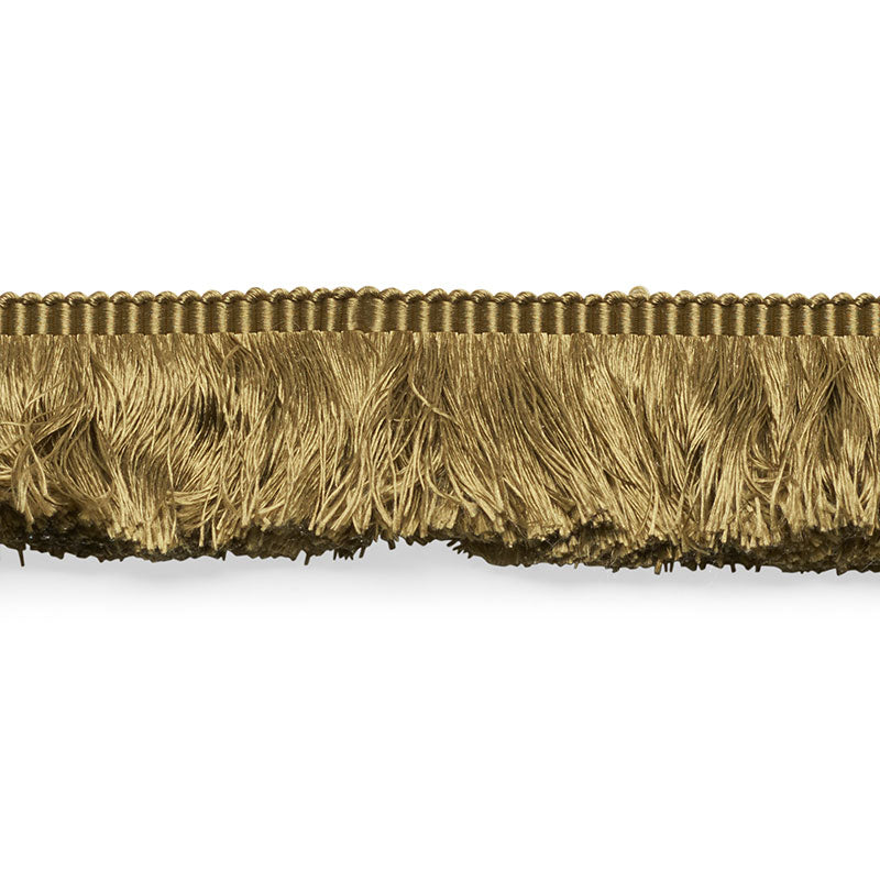 Schumacher FRANCOIS SILK BRUSH FRINGE OLIVE Trim | Atlanta Fabrics