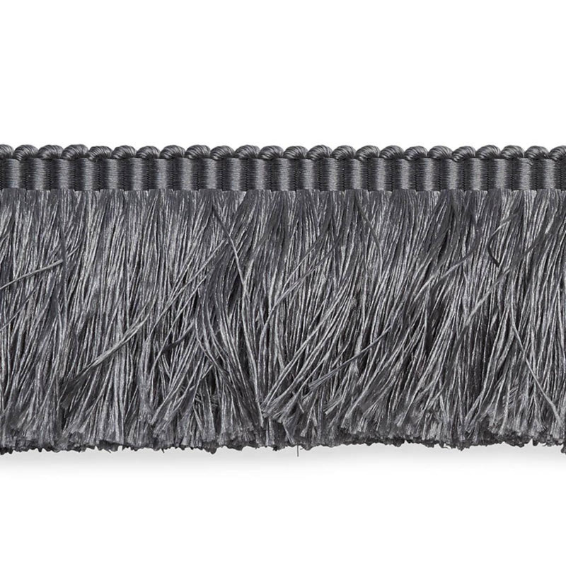 SCHUMACHER FRANCOIS SILK BRUSH FRINGE GREY TRIM | Atlanta Fabrics