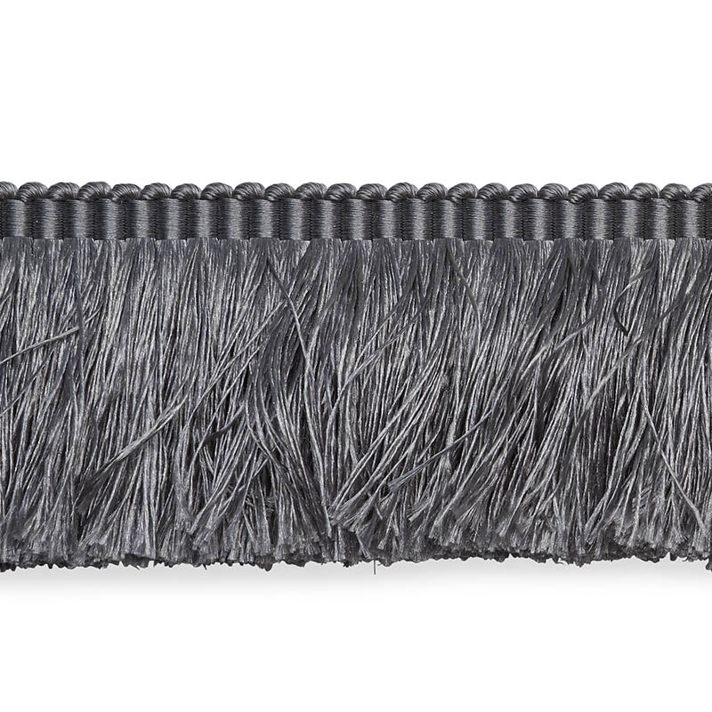 Schumacher FRANCOIS SILK BRUSH FRINGE GREY Trim | Atlanta Fabrics