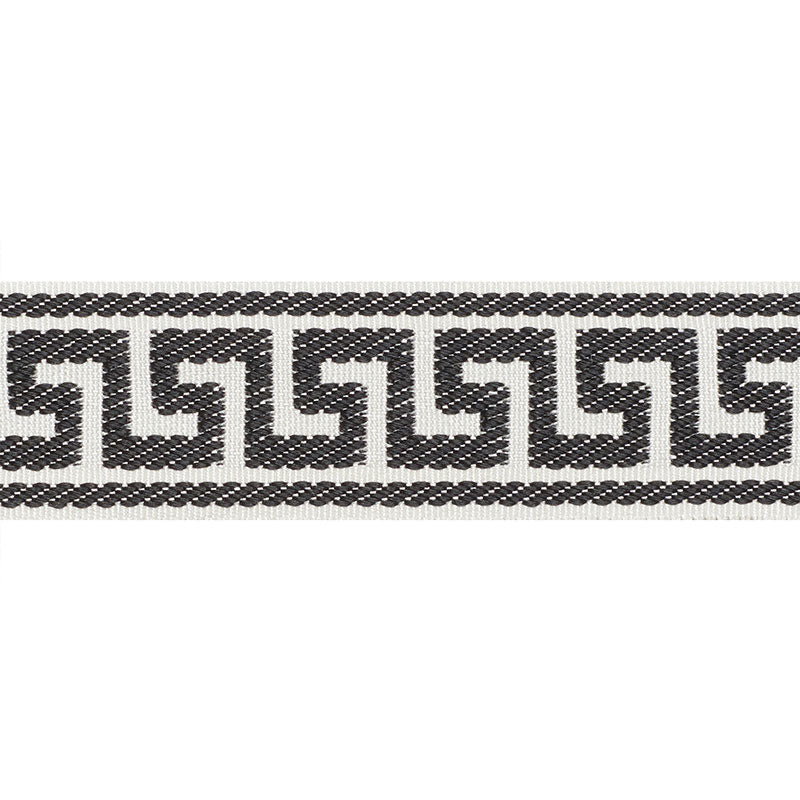 Schumacher ETIENNE SILK GREEK KEY NARROW BLACK Trim | Atlanta Fabrics