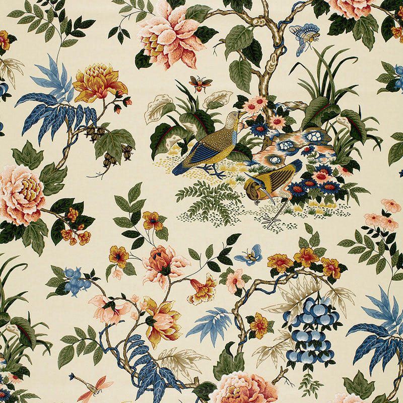 Schumacher ANSHUN PAPRIKA & BLUE Fabric | Atlanta Fabrics