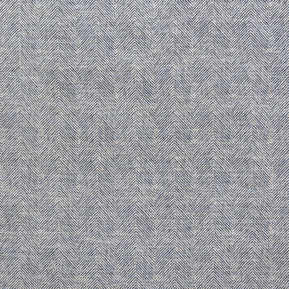 SCHUMACHER CARO HERRINGBONE INDIGO FABRIC | Atlanta Fabrics