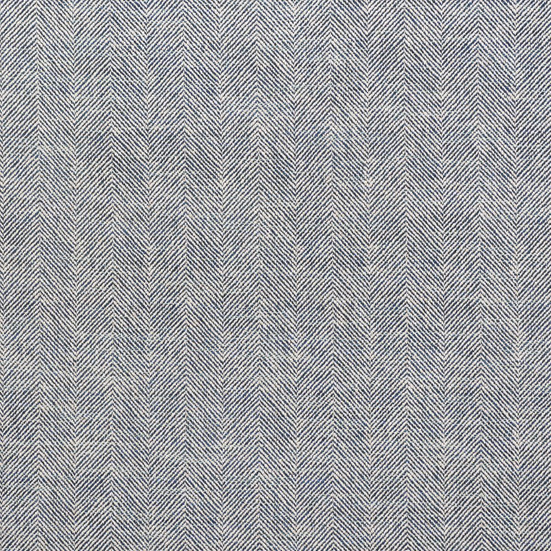 SCHUMACHER CARO HERRINGBONE INDIGO FABRIC | Atlanta Fabrics