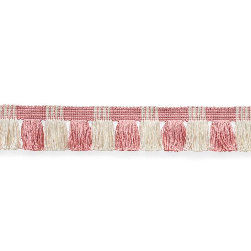 SCHUMACHER JUNO FRINGE PINK & IVORY TRIM | Atlanta Fabrics