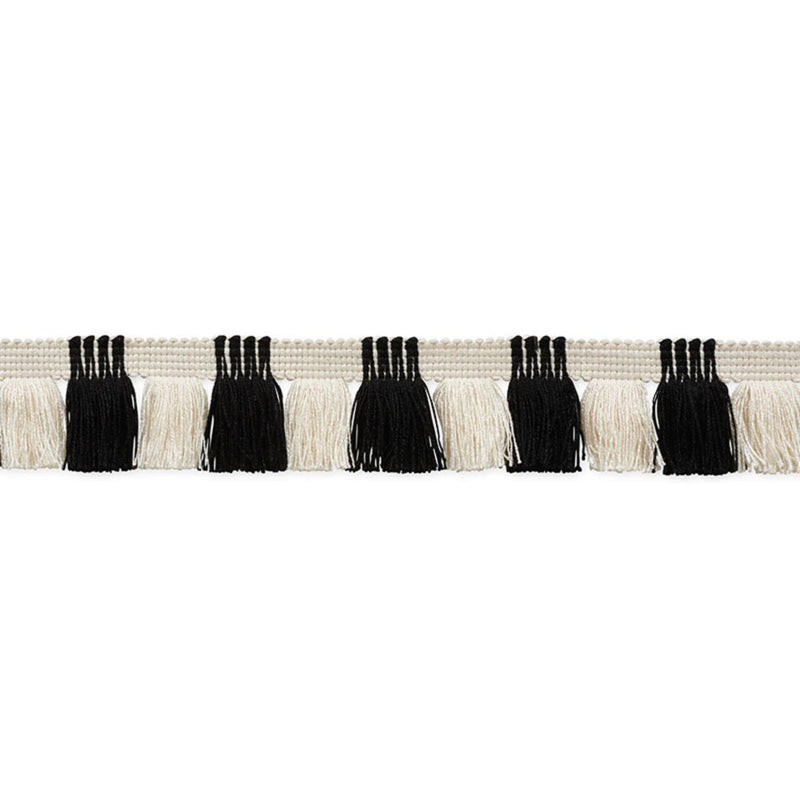 SCHUMACHER JUNO FRINGE BLACK & IVORY TRIM | Atlanta Fabrics