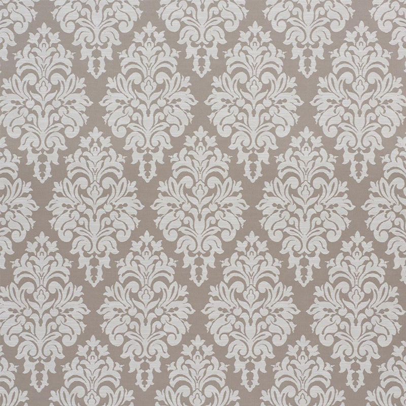 SCHUMACHER DAUPHINE DAMASK INDOOR/OUTDOOR TAUPE FABRIC | Atlanta Fabrics
