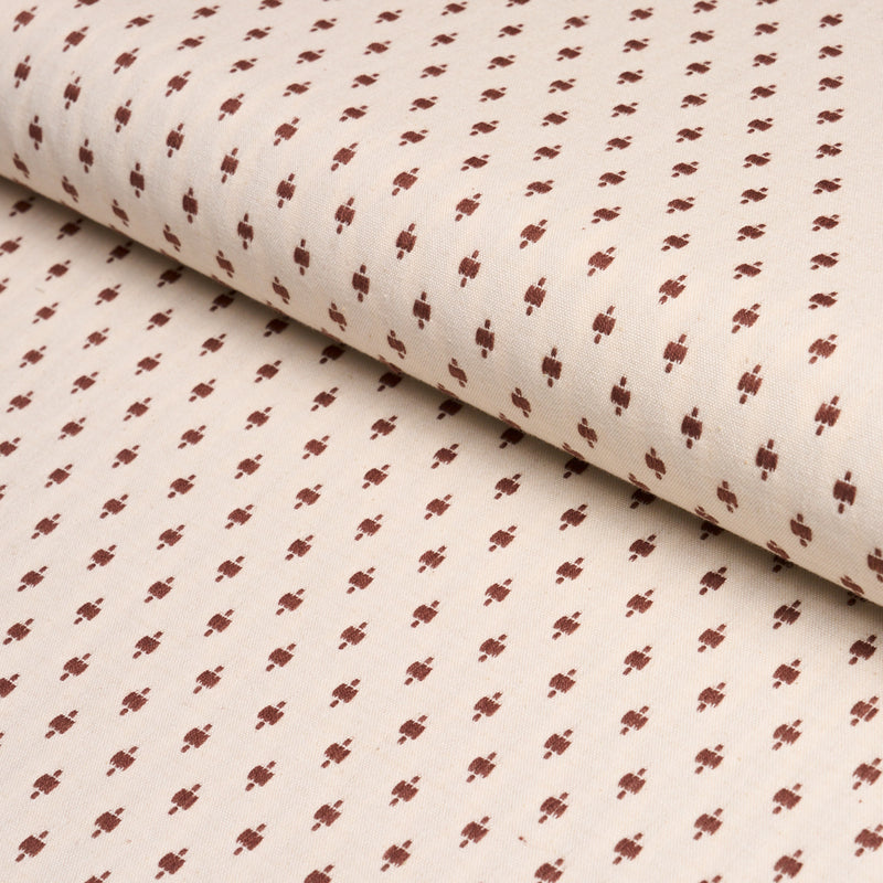 Schumacher BARLOW LIGHT BROWN ON IVORY Fabric | Atlanta Fabrics