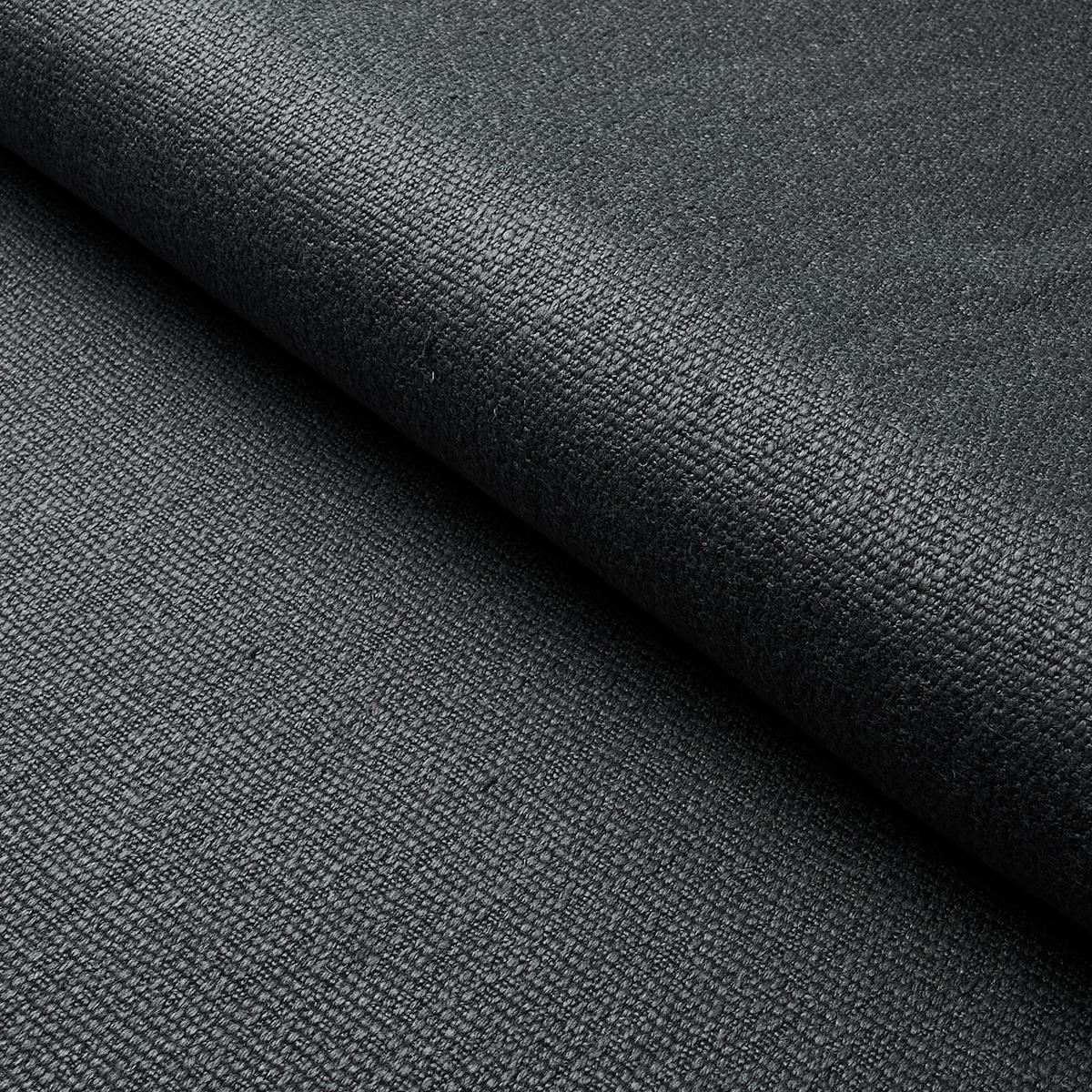 SCHUMACHER FINN HEAVYWEIGHT LINEN CHARCOAL FABRIC | Atlanta Fabrics