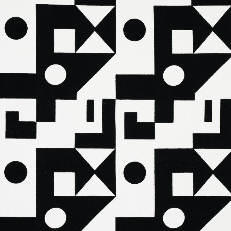 SCHUMACHER BINARY EMBROIDERY BLACK FABRIC | Atlanta Fabrics