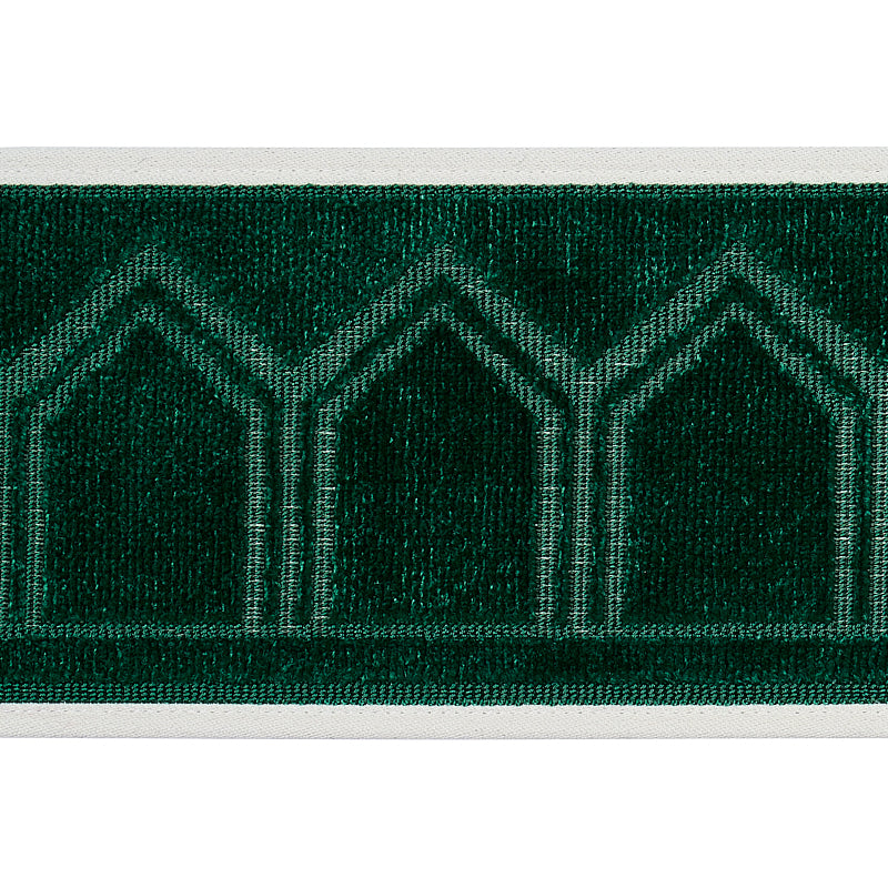 Schumacher VIZIER VELVET TAPE EMERALD Trim | Atlanta Fabrics