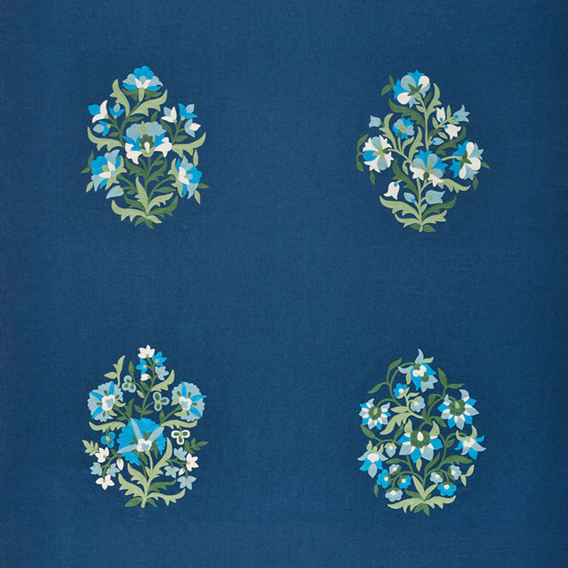 Schumacher ANTALYA MEDALLION EMBROIDERY AEGEAN Fabric | Atlanta Fabrics