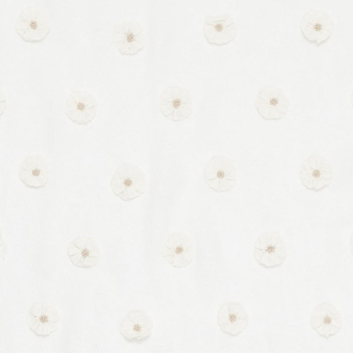BUTTON FLOWER SHEER IVORY