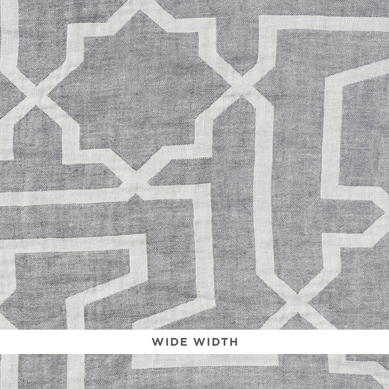 Schumacher ARABESQUE MAZE SHEER GREY Fabric | Atlanta Fabrics