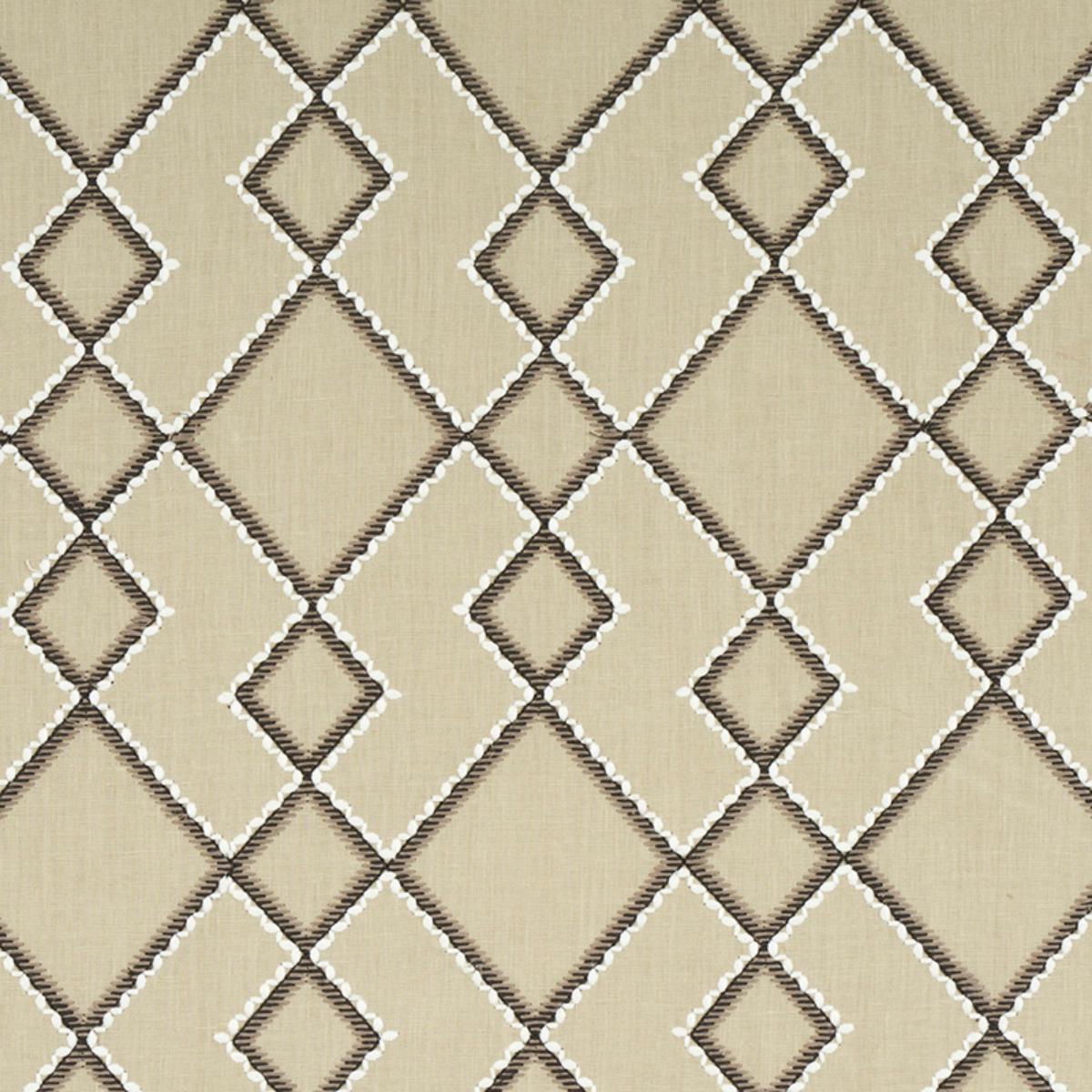 SCHUMACHER BRANSON EMBROIDERY TAUPE FABRIC | Atlanta Fabrics