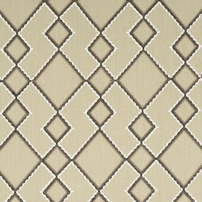 SCHUMACHER BRANSON EMBROIDERY TAUPE FABRIC | Atlanta Fabrics
