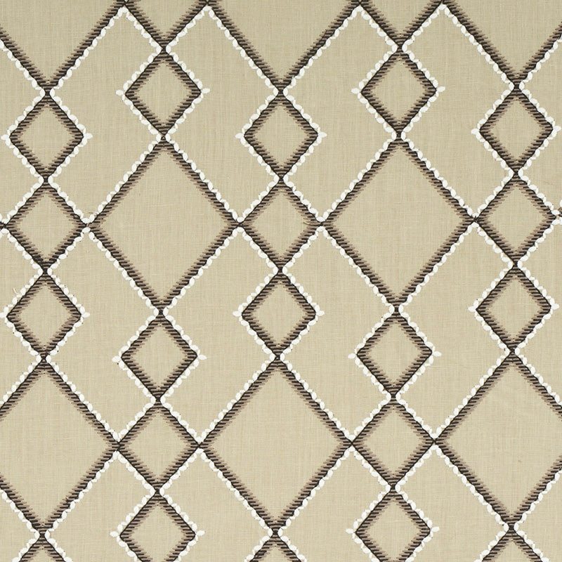 Schumacher BRANSON EMBROIDERY TAUPE Fabric | Atlanta Fabrics