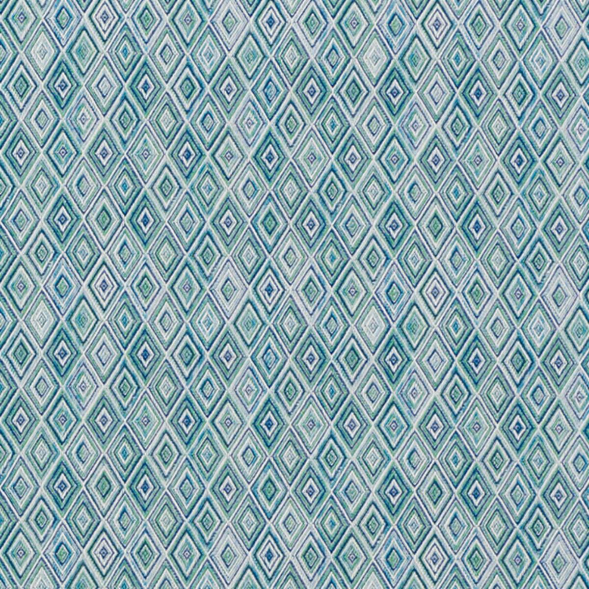 SCHUMACHER DIAMOND STRIE INDOOR/OUTDOOR PEACOCK FABRIC | Atlanta Fabrics