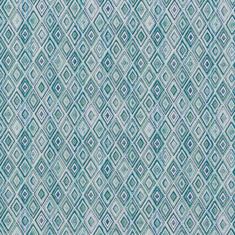SCHUMACHER DIAMOND STRIE INDOOR/OUTDOOR PEACOCK FABRIC | Atlanta Fabrics