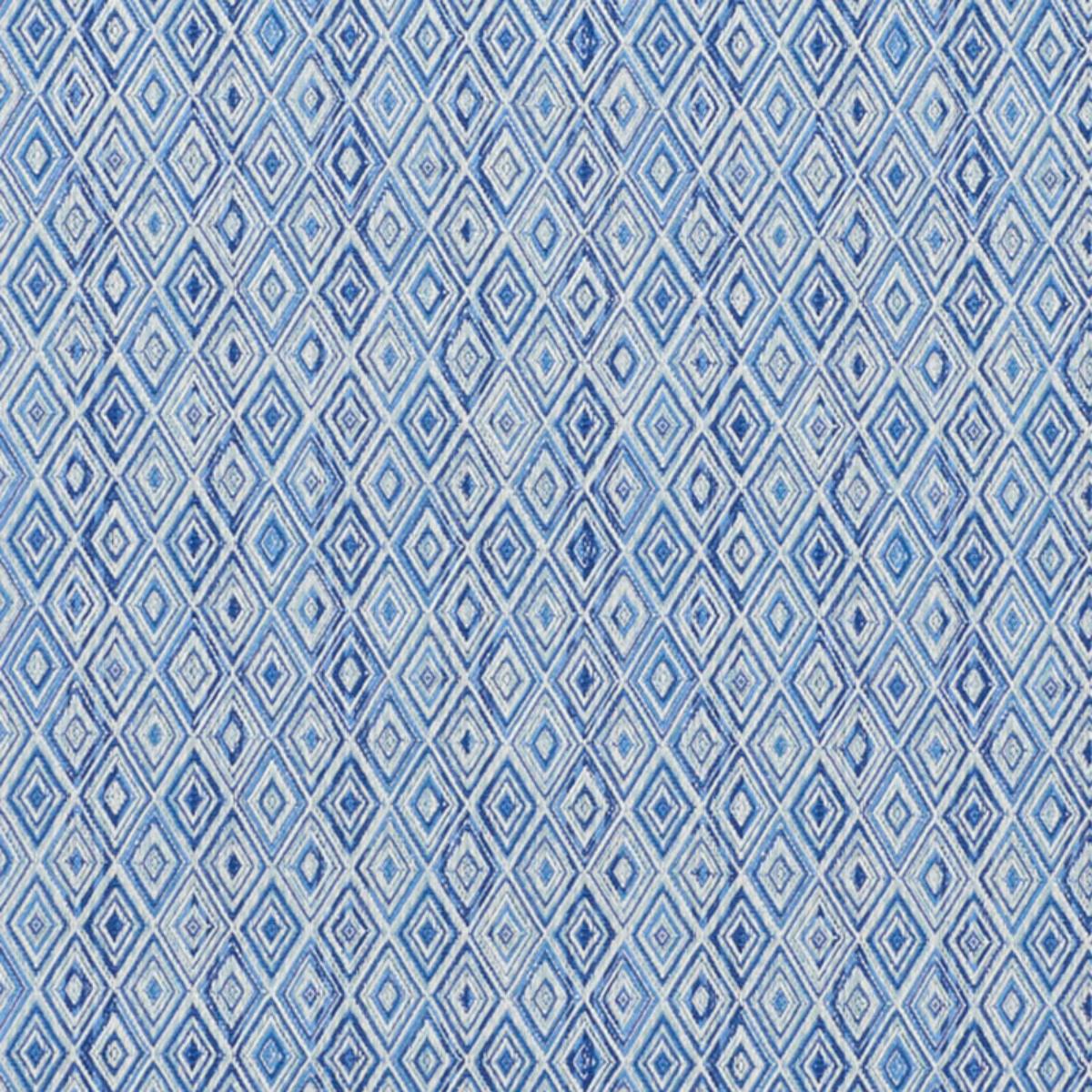 SCHUMACHER DIAMOND STRIE INDOOR/OUTDOOR BLUE FABRIC | Atlanta Fabrics