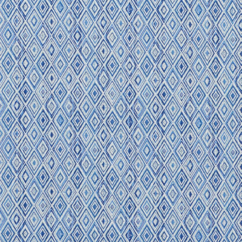 SCHUMACHER DIAMOND STRIE INDOOR/OUTDOOR BLUE FABRIC | Atlanta Fabrics