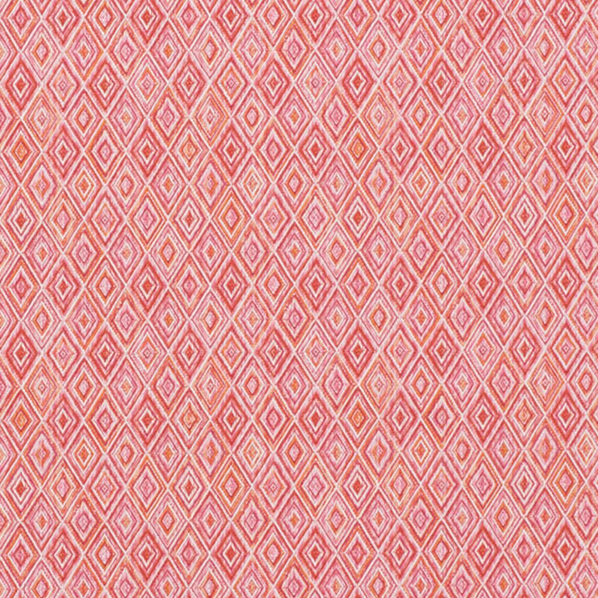 SCHUMACHER DIAMOND STRIE INDOOR/OUTDOOR PINK & ORANGE FABRIC | Atlanta Fabrics