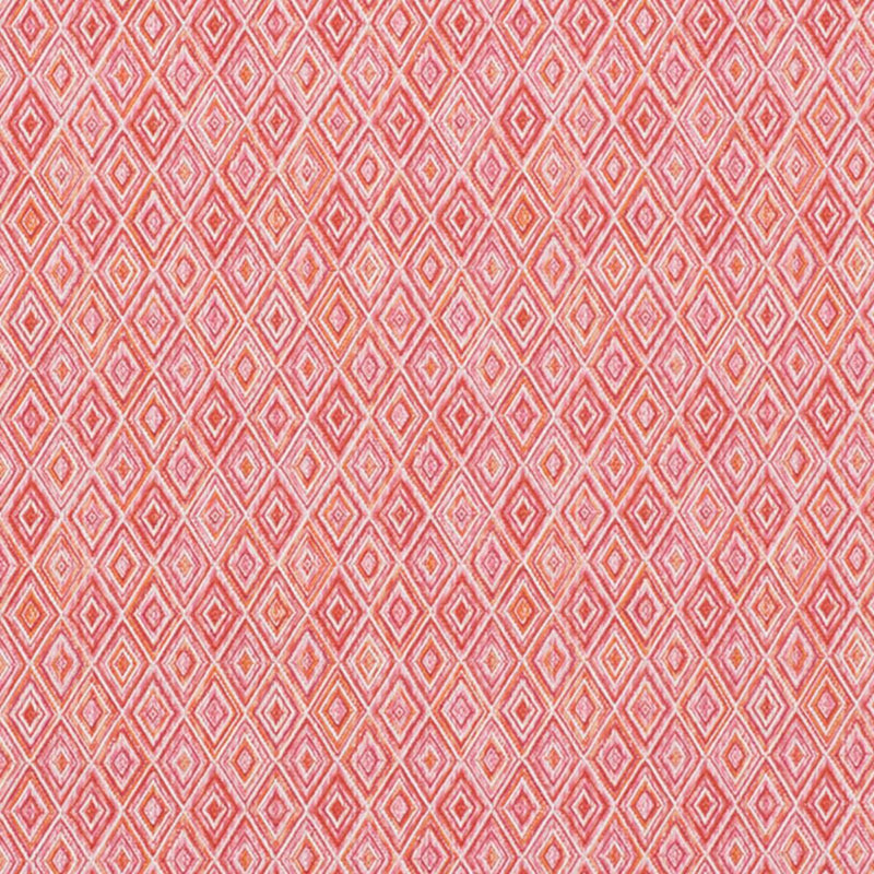 SCHUMACHER DIAMOND STRIE INDOOR/OUTDOOR PINK & ORANGE FABRIC | Atlanta Fabrics