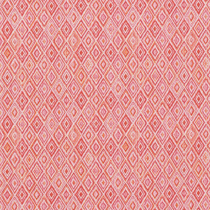DIAMOND STRIE INDOOR/OUTDOOR PINK & ORANGE