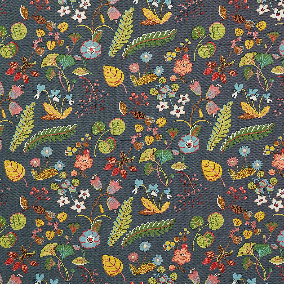 SCHUMACHER BOTANICA INDOOR/OUTDOOR CHARCOAL FABRIC | Atlanta Fabrics