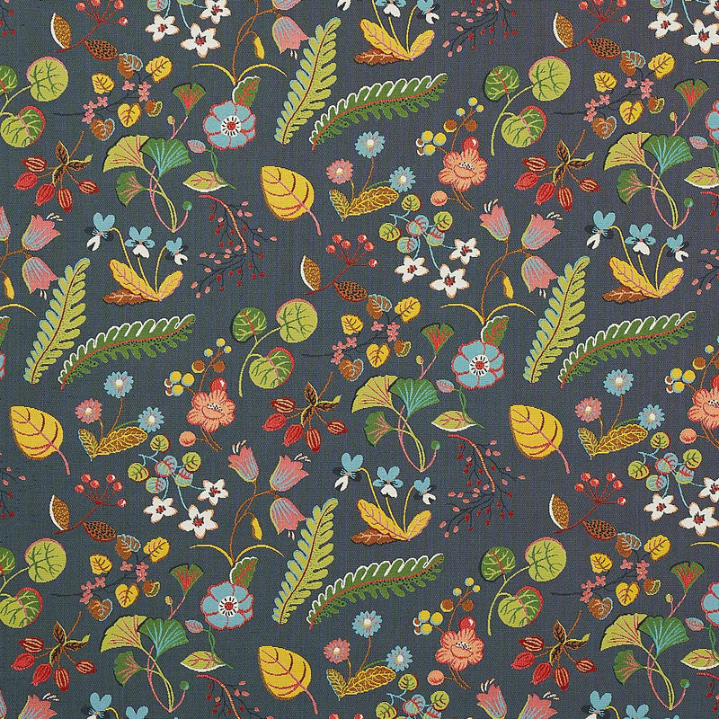 SCHUMACHER BOTANICA INDOOR/OUTDOOR CHARCOAL FABRIC | Atlanta Fabrics