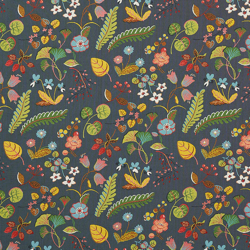 Schumacher BOTANICA INDOOR/OUTDOOR CHARCOAL Fabric | Atlanta Fabrics