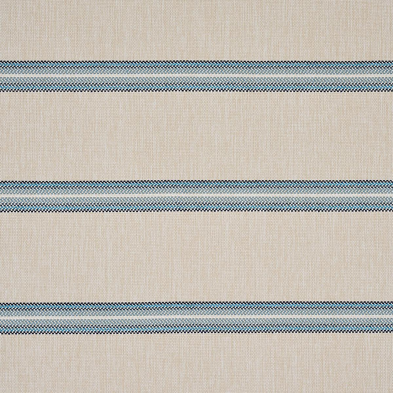 SCHUMACHER GARDEN STRIPE INDOOR/OUTDOOR BLUE FABRIC | Atlanta Fabrics