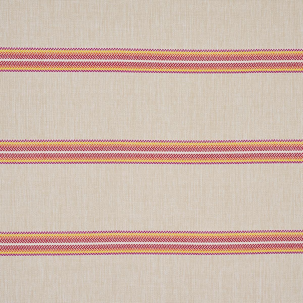 SCHUMACHER GARDEN STRIPE INDOOR/OUTDOOR RED FABRIC | Atlanta Fabrics
