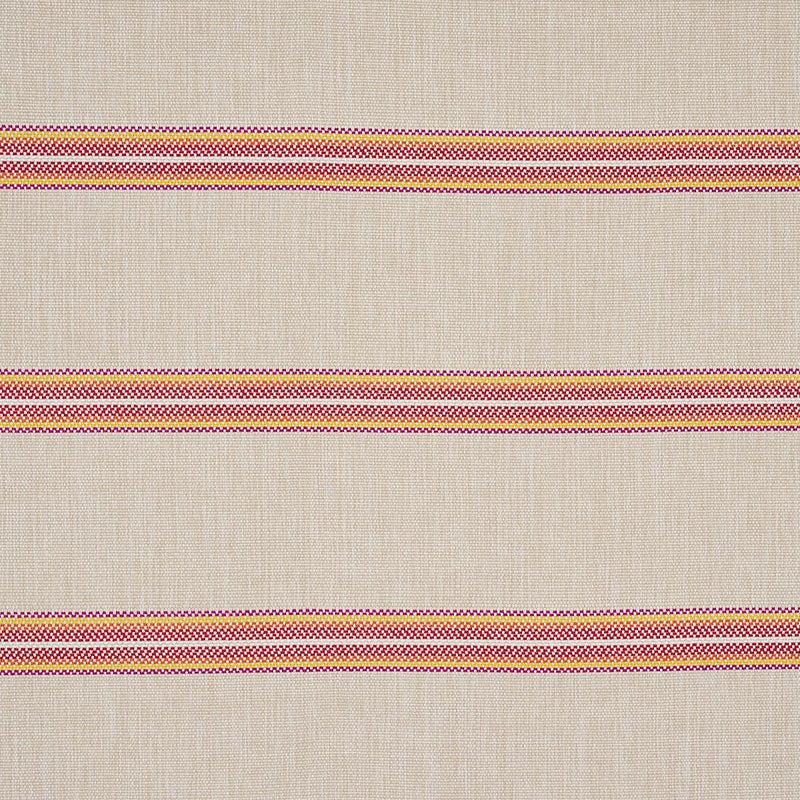 SCHUMACHER GARDEN STRIPE INDOOR/OUTDOOR RED FABRIC | Atlanta Fabrics