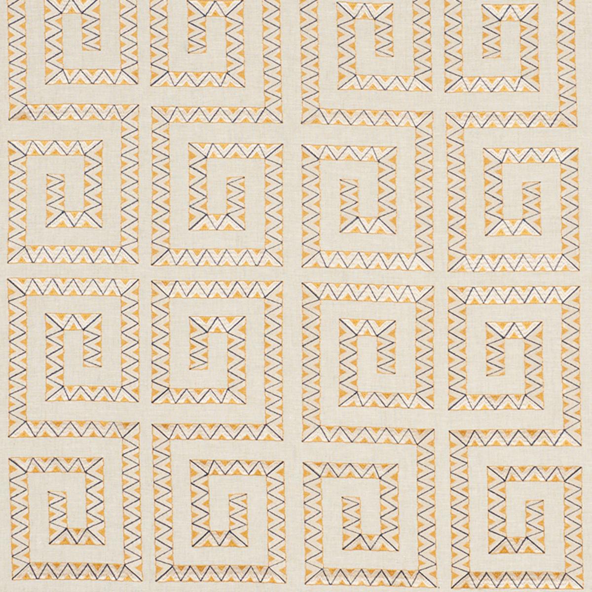 SCHUMACHER PRADO EMBROIDERY SAFFRON FABRIC | Atlanta Fabrics