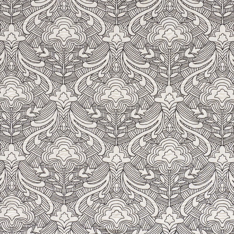 Schumacher Hendrix Embroidery BLACK Fabric | Atlanta Fabrics
