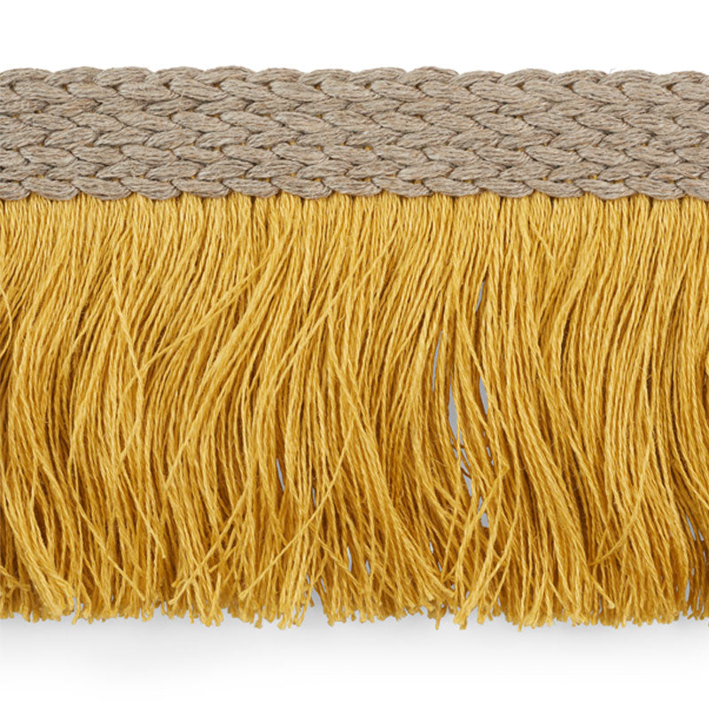 Schumacher BRAIDED LINEN FRINGE GOLD Trim | Atlanta Fabrics