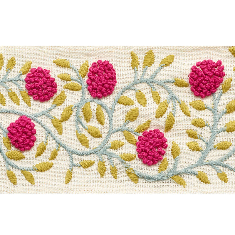 Schumacher ASHOKA TAPE MAGENTA & LEAF Trim | Atlanta Fabrics