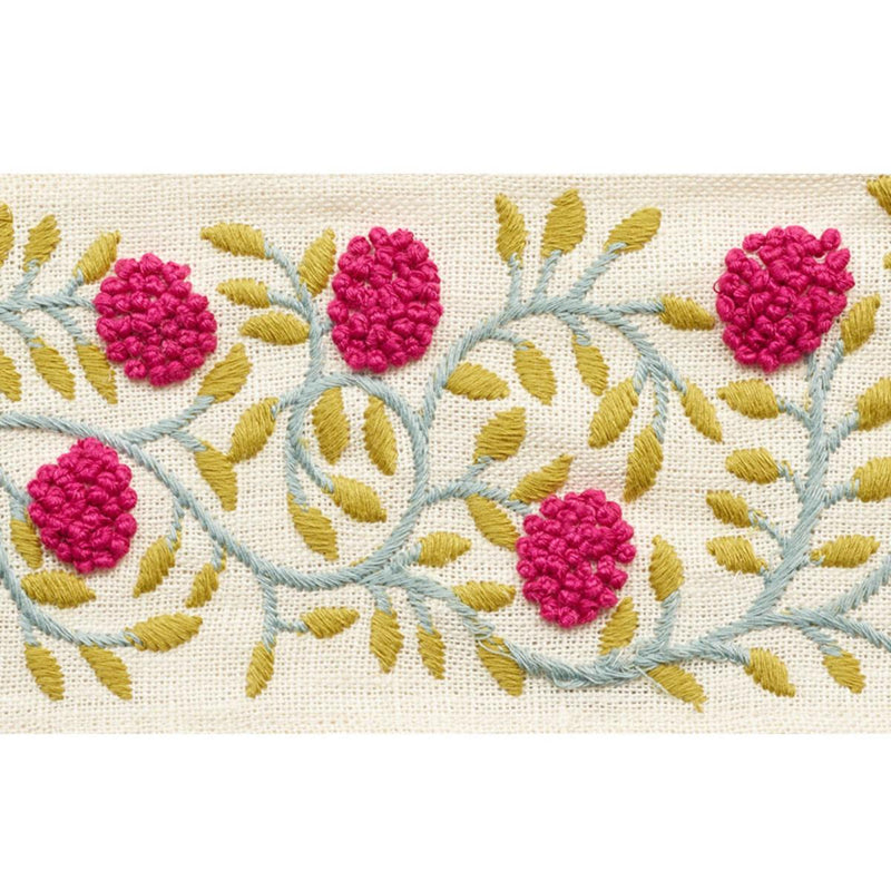 Schumacher ASHOKA TAPE MAGENTA & LEAF Trim | Atlanta Fabrics