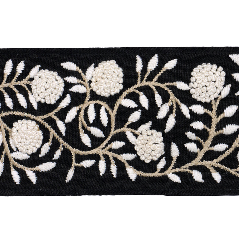 Schumacher ASHOKA TAPE BLACK & CREAM Trim | Atlanta Fabrics
