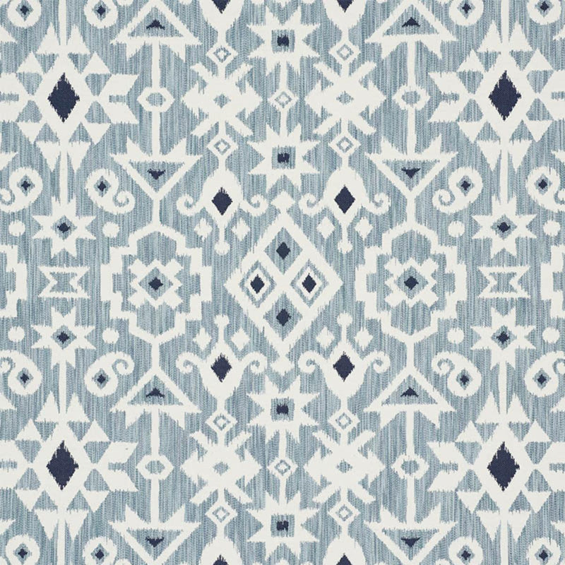 SCHUMACHER CRUSOE IKAT SKY FABRIC | Atlanta Fabrics
